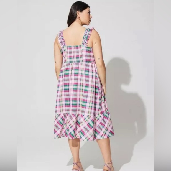 Torrid Mini Poplin Tiered Ruffle Strap Dress - Picture 3 of 4